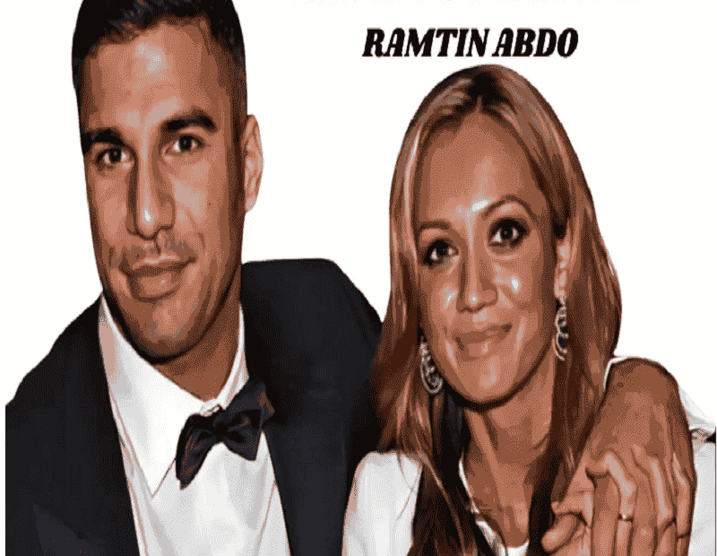 Ramtin Abdo and Kate Abdo posing together, with the text "Kate Abdo's Husband Ramtin Abdo" displayed above them.